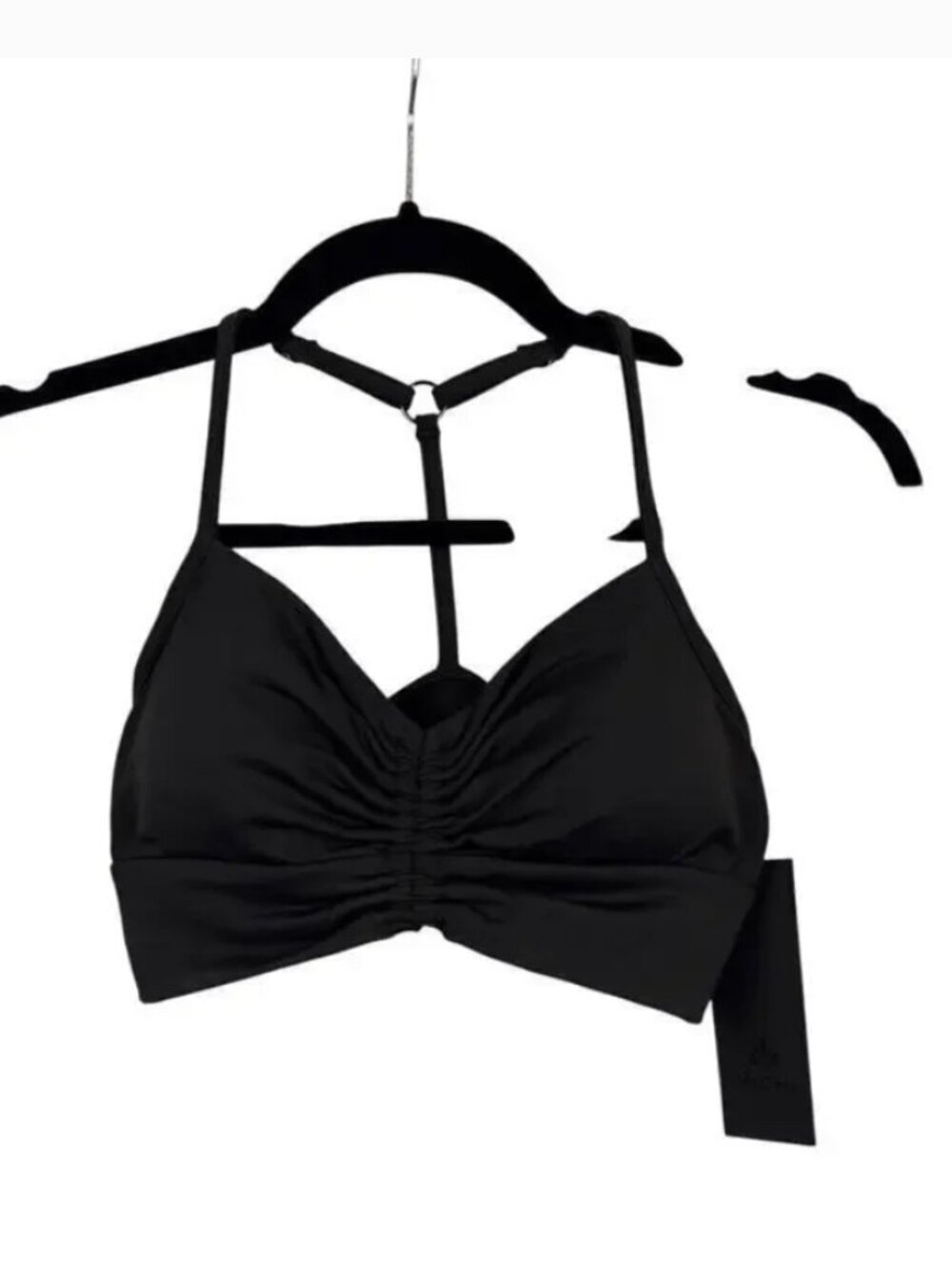Michi Black Ruched Racerback Sports Bra Size XS NO TAGS